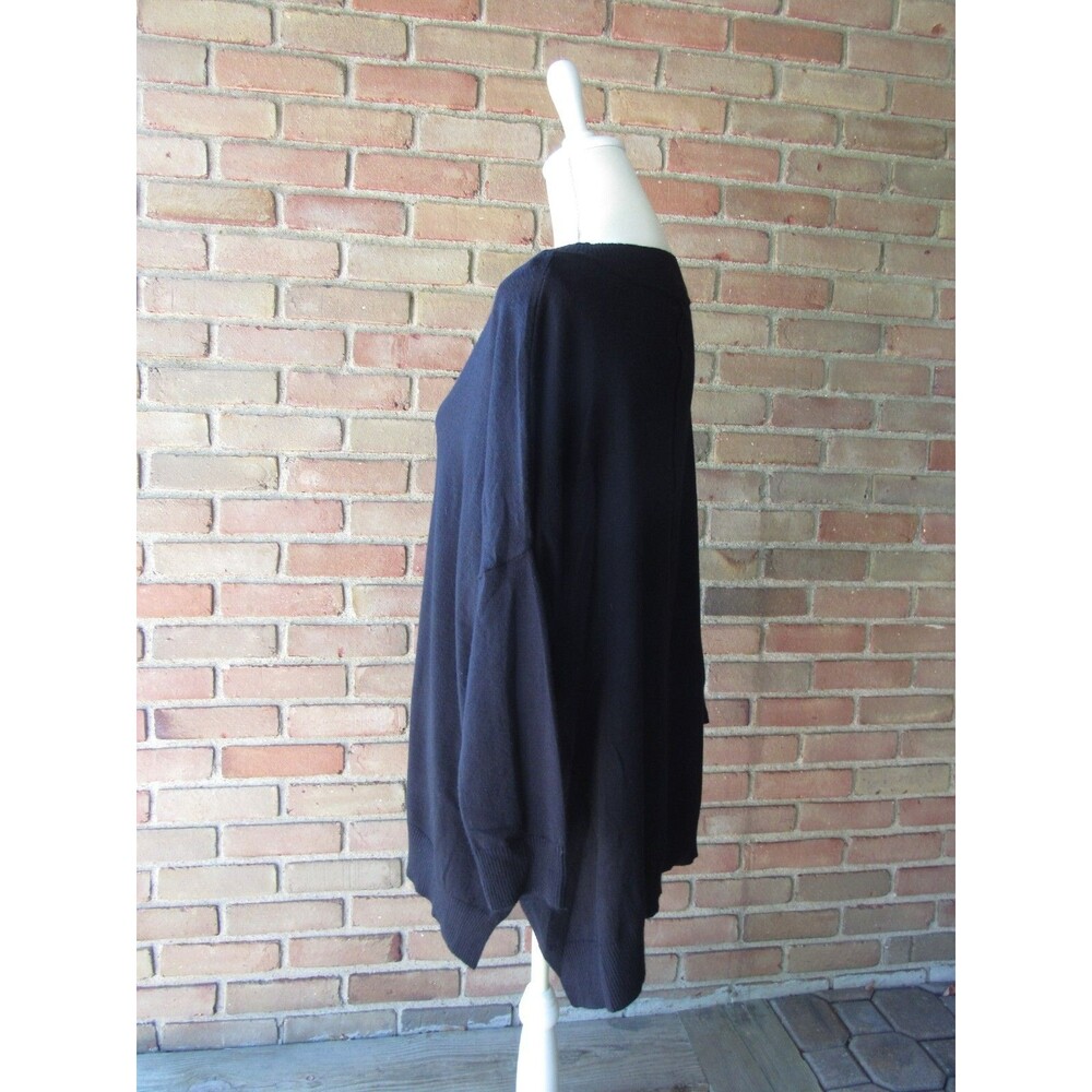 NWT Adrianna Papell Womens M Sweater Black Long Sleeve Pullover Middle Seam - Picture 14 of 16